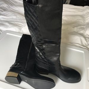 High boots, black, size 9, worn once!